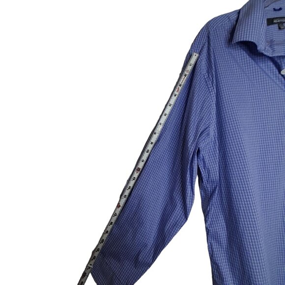 Kenneth Cole Reaction Men's Blue Checkered Long-Sleeve Button-Down Shirt Size XL - Picture 4 of 11